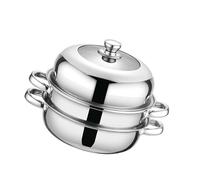 Itkcozcg Cuiseur vapeur multifonction à 2 couches Matériaux résistants Base chauffante rapide pour recettes Panier vapeur triple couche en acier inoxydable