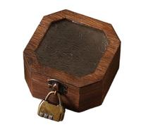 Itkcozcg Élégant organisateur de bijoux avec couvercle en verre et cadre en bois pour décoration de table de coiffeuse, solution de rangement élégante