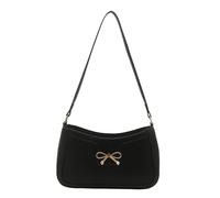 Itkcozcg Élégant sac à main à bandoulière pratique en cuir synthétique avec nœuds pour les transports, le shopping et les événements sociaux, petit sac, Noir , One Size