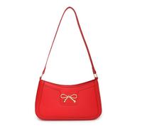 Itkcozcg Élégant sac à main à bandoulière pratique en cuir synthétique avec nœuds pour les transports, le shopping et les événements sociaux, petit sac, Rouge, One Size