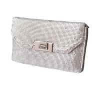 Itkcozcg Élégant sac à main en aluminium qui améliore n'importe quelle tenue avec ses designs scintillants adaptés pour les banquets et les occasions spéciales. Accessoire moderne pour femme, Argenté