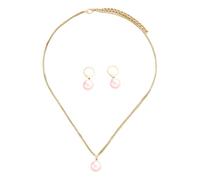 Itkcozcg Ensemble collier et boucles d'oreilles tendance en alliage texturé pour femme, convient pour diverses occasions, bijoux professionnels