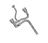 Itkcozcg Évacuation modifiable à double cuve 110 mm contre l'encrassement Installation facile Design compact Structure effluente de cuisine flexible