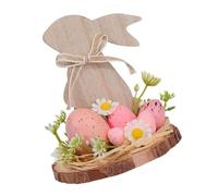 Itkcozcg Figurine en bois sculpté à la main en forme de lièvre de Pâques - Décoration de festival pour cheminées, table, étagère, lièvre en bois - Fournitures de fête