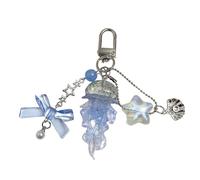 Itkcozcg Lanière de téléphone magique sur le thème sous-marin - Multi-usage - Porte-clé en alliage de résine - Ornement tendance - Méduse - Sac à dos, bleu, Keychain