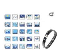 Itkcozcg Lien Outil de Liaison Connecteurs Charme Attachement en Acier Inoxydable Texture Italienne Charme Interchangeable Modulaire pour Femme Homme