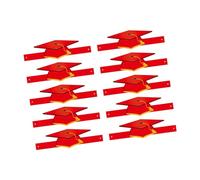 Itkcozcg Lot de 10 chapeaux de remise de diplôme avec pompons pour la maternelle et la maternelle - Facile à assembler - En papier - Pour remise de diplôme