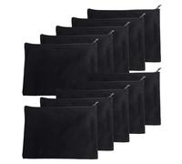 Itkcozcg Lot de 10 trousses multifonctionnelles en toile pour stylos, fournitures scolaires pour organiser les marqueurs, sac en toile, pochette cosmétique, Noir
