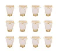 Itkcozcg Lot de 12 organisas avec fermeture à cordon de serrage pour bonbons, collations, emballage cadeau, sacs pour mariages, vacances, base ronde, fournitures de mariage