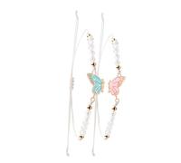 Itkcozcg Lot de 2 bracelets d'amitié réglables pour enfants faits à la main en corde tressée pour petite amie, cadeaux spéciaux, bijoux d'amour et d'amitié
