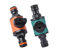 Itkcozcg Lot de 2 raccords étanches à connexion rapide avec interrupteurs d'arrêt pour tuyaux d'arrosage ABS Régulateur de débit avec interrupteurs