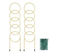 Itkcozcg Lot de 2 treillis robustes pour plantes avec 50 attaches vertes Idéal pour les jardins d'intérieur et les pots encouragent la croissance des tiges