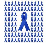Itkcozcg Lot de 200 épingles à ruban élégantes avec épingles pour événements caritatifs et sensibilisation au cancer, Bleu., 7.5cm