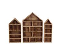 Itkcozcg Lot de 3 boîtes d'ombres en bois de tailles multiples pour figurines de collection - Anti-poussière - Grande étagère murale pour objets de collection