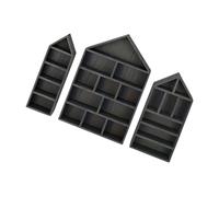 Itkcozcg Lot de 3 boîtes d'ombres en bois de tailles multiples pour figurines de collection - Anti-poussière - Grande étagère murale pour objets de collection