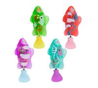 Itkcozcg Lot de 4 poissons électriques réalistes pour chasser l'intérieur avec capteurs automatiques et éclairage pour animal domestique