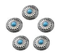 Itkcozcg Lot de 5 boutons décoratifs ronds imitation turquoise 25 mm