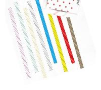 Itkcozcg Lot de 8 rouleaux de ruban adhésif décoratif 3 mm x 5 m Motif à pois Pour scrapbooking, journal, planificateur, projets d'artisanat, emballage de projet fin