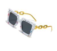 Itkcozcg Lunettes de soleil polarisées Hip Hop tendance surdimensionnées pour lunettes de soleil élégantes unisexes élégantes vacances à la plage, Cadre blanc gris tarte