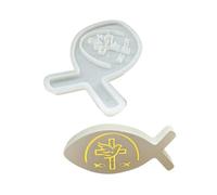 Itkcozcg Moules en silicone en forme de poisson en forme de créature marine pour bougeoir, porte-bougies, résine époxy, moules en silicone pour ciment et gypse