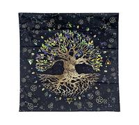 Itkcozcg Nappe de tarot pentacles en velours - Cartes de divination - Tapisserie horizontale pour chambre à coucher - Tentures murales esthétiques