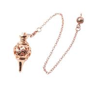 Itkcozcg Pendulaires en cuivre pour radiesthésie et chakras, guérison, méditation, outil spirituel, accessoire de scrying pour homme et femme, rose gold, As shown in the figure