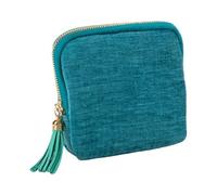 Itkcozcg Pochette élégante pour bijoux avec franges et fermeture éclair, doublure veloutée douce pour le rangement de bagues, sac de voyage compact en tissu, pochette à bijoux pour bracelets
