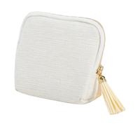 Itkcozcg Pochette élégante pour bijoux avec franges et fermeture éclair, doublure veloutée douce pour le rangement de bagues, sac de voyage compact en tissu, pochette à bijoux pour bracelets