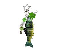 Itkcozcg Porte-poisson élégant fait à la main en résine - Couleurs vives - Pour amis, famille, activités en plein air, aventures, porte-clés sur le thème des animaux, Vert, taille unique