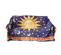 Itkcozcg pour Soleil Dieu Lune Étoile Canapé Serviette Décorative Housse Jeter Couverture Épaissir Antidérapant Jette Canapé Couverture Coton Mate