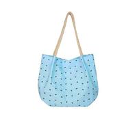 Itkcozcg Sac contemporain en toile imprimée florale avec sangle tressée, grande capacité, sacs d'épicerie réutilisables pour femmes, sac à bandoulière en toile, bleu, One Size