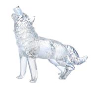 Itkcozcg Sculpture d'animal de collection en cristaux - Figurine de loup hurlant - Statue de loup hurlant pour les amateurs d'art