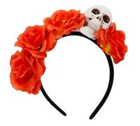 Itkcozcg Serre-tête de mort floral Halloween avec accessoires pour cheveux fantaisie tendance pour fêtes costumées et