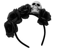 Itkcozcg Serre-tête de mort floral Halloween avec accessoires pour cheveux fantaisie tendance pour fêtes costumées et