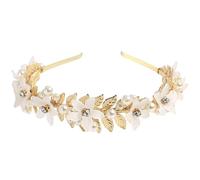 Itkcozcg Serre-tête délicat en forme de feuille baroques pour fille et femme pour prendre des photos, fête de mariage, bandeau en forme de feuille de perles