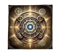 Itkcozcg Tapis de tarot mystique en polaire 50/60/75 cm, design pliable enchanteur pour les voyages et les lectures de groupe, tapis de lecture de tarots résistant aux rayures