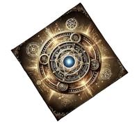 Itkcozcg Tapis de tarot mystique en polaire 50/60/75 cm, design pliable enchanteur pour les voyages et les lectures de groupe, tapis de lecture de tarots résistant aux rayures
