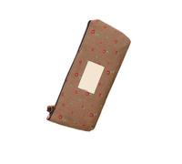 Itkcozcg Trousse à crayons en toile florale portable pour fournitures scolaires et de bureau pour étudiants, rangement spacieux, boîte à stylos simple pour l'école et le bureau, marron