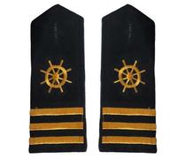 Itkcozcg Vêtements accessoires, Épaulettes d'épaule Rayures Uniforme de Sécurité Accessoires Capitaine Professionnel Garde Épaulettes Capitaine, Trois barres sur le Ru#, Size reference picture