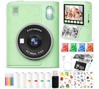 ITMNMNL Appareil Photo Enfant,1080P Appareil Photo Instantané, 2,4" Écran, avec Carte de 32GB,Lecteur de Cartes,6 Rouleaux de Papier d'impression,Appareil Photo Numérique Enfant pour Enfants 3-12 Ans