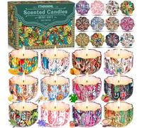 ITMNMNL Bougie Parfumées 12 Bougies Parfumées,Bougie Parfumée,Bougies Parfumée,Coffret Bougies Parfumées Cadeau,Soja Naturel Coffret Bougie,Bougie Parfumées Cadeau pour Fête des Mères,Noël