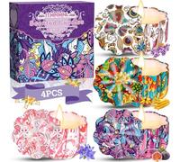 ITMNMNL Bougie Parfumées 4 Bougies Parfumées,Bougies Parfumée,Bougie Parfumée,Coffret Bougies Parfumées Cadeau,Coffret Bougie Soja Naturel en Portable,Bougie Parfumées Cadeau pour Fête des Mères,Noël