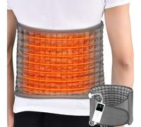 ITMNMNL Coussin Chauffant Electrique 125x30CM Ceinture Chauffante Lombaire, Ceinture Chauffante Dos avec 9 Niveaux de Chaleur et Arrêt Automatique,Ceinture Lombaire Chauffante - Gris - double face