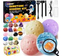 ITMNMNL Cristaux et Pierres Précieuses,Kit d'Excavation de Gemmes,Fossiles et Minéraux Naturels, Archéologie Enfant pour 6 7 8 9 10 Ans, Creuser la Lune,Géologie,Science et Jeu,Cadeaux
