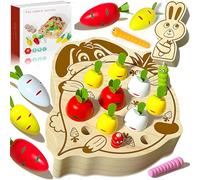 ITMNMNL Jeux Enfants,Jeux Montessori,Jouets en Bois Jeu de Pêche,Jeux Magnetique Enfant,Cadeau Garçon Fille,Lapin Tire la Carotte,Jeu de Peche Magnetique,Jeux Enfants Cadeau 2-5 Ans Garçon Fille