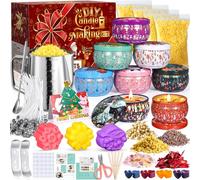 ITMNMNL Kit Fabrication Bougie, Kit pour Faire des Bougies, Fabrication de Bougies,Kit Bougies a Faire Soi Meme,Kit Bougie a Faire Soi Meme Adulte,Kit Bougies - 4 Couleurs - 8 Pot de Bougie (Noël)