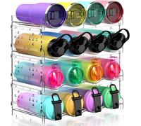 ItMvmt - Porte-bidon empilable pour cuisine, garde-manger, organisateur de bouteilles d'eau en plastique pour réfrigérateur, armoire de cuisine, vin, 4 pièces