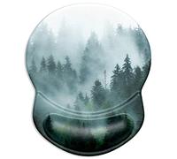 ITNRSIIET Tapis de Souris avec Repose-Poignet en Gel, Confort avec Repose-Poignet Ergonomique, Base en PU antidérapant, pour Ordinateur et Ordinateur Portable, forêt de Brouillard