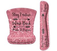 ITNRSIIET Tapis de souris de jeu avec support de poignet, support de poignet clavier et tapis de souris avec repose-poignet, base antidérapante en polyuréthane, jolies citations inspirantes