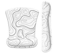 ITNRSIIET Tapis de souris ergonomique antidérapant en mousse à mémoire de forme pour clavier - Soulagement de la douleur - Parfait pour ordinateur portable, ordinateur portable, jeu, bureau, contour